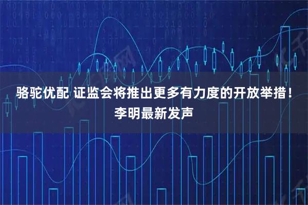 骆驼优配 证监会将推出更多有力度的开放举措！李明最新发声